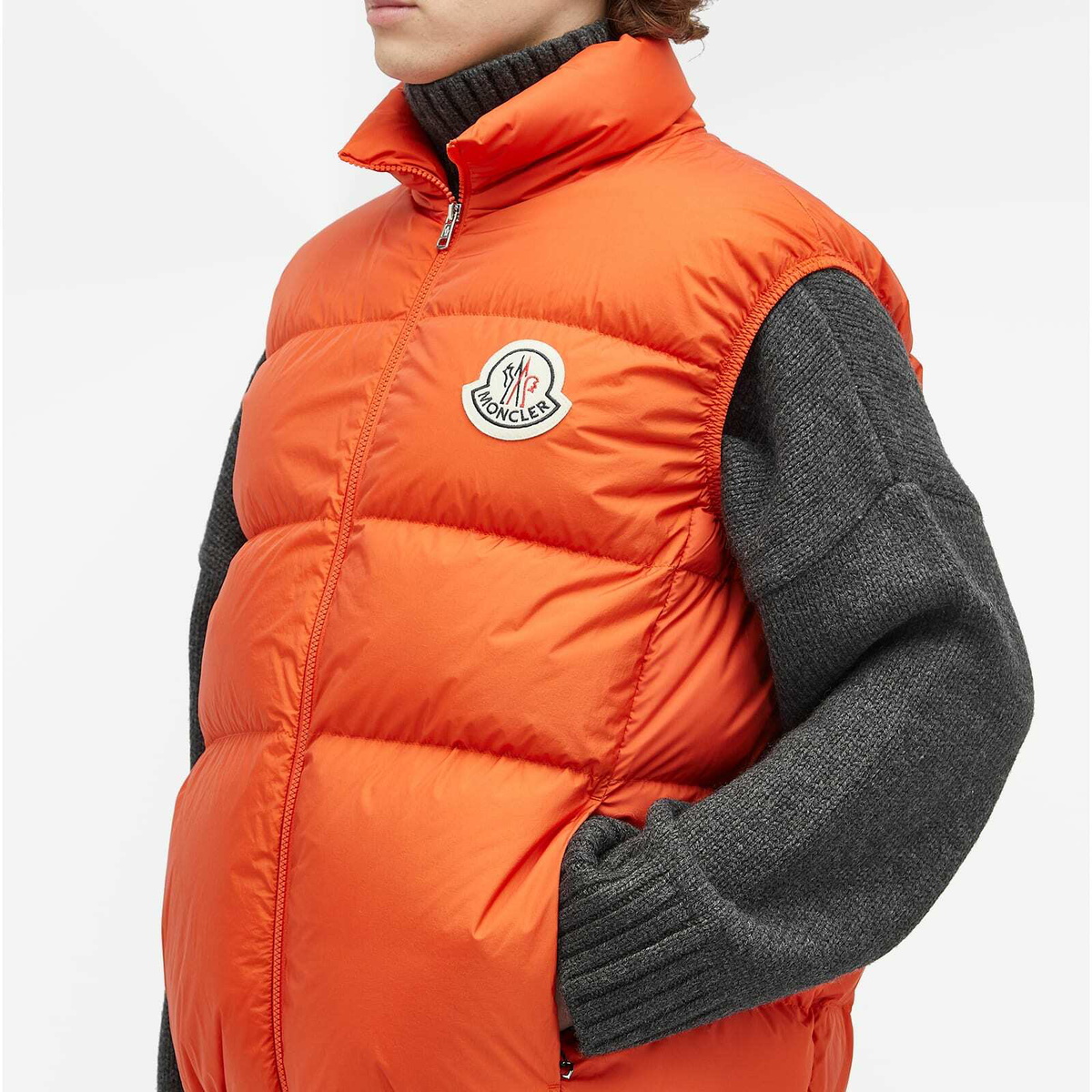 Moncler Men's Almaz Vest in Orange Moncler