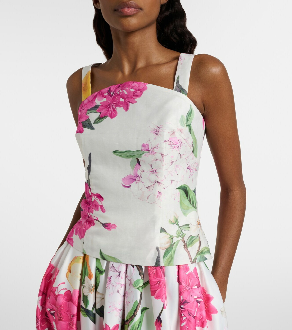 Leo Lin Isadora printed linem-blend top