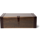 Ben Soleimani - Leather-Trimmed Bronze Cufflink Box - Brown
