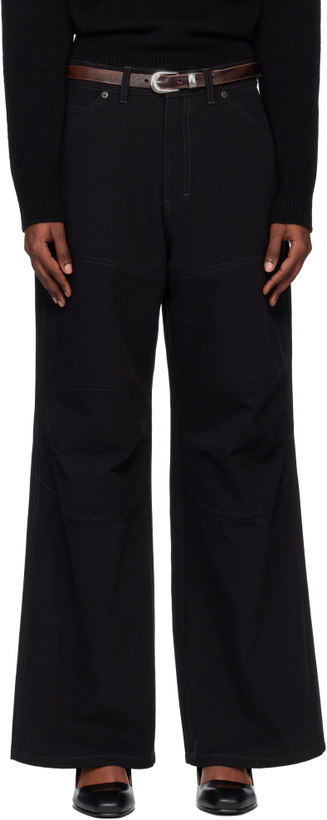 Photo: TONYWACK Black Oversized Wide-Leg Denim Jeans