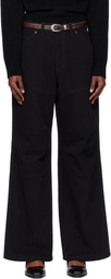 TONYWACK Black Oversized Wide-Leg Denim Jeans