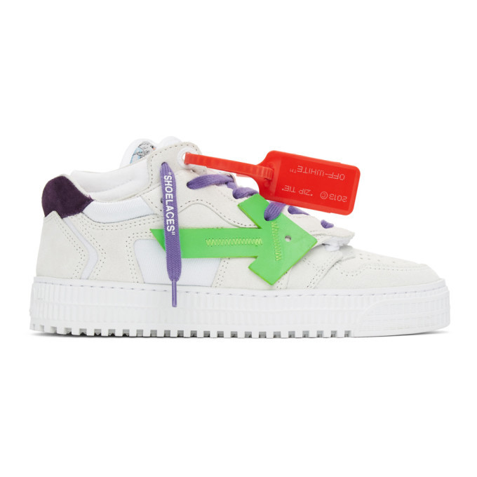 Off-White White and Purple Off Court 3.0 Sneakers Off-White