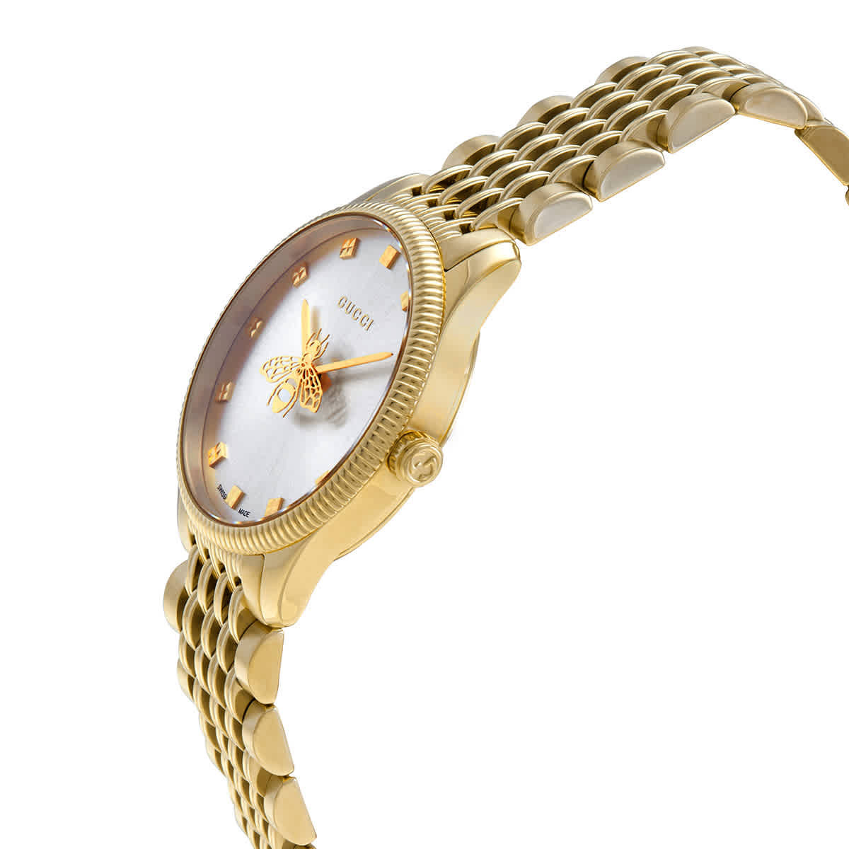 Gucci G Timeless Quartz Black Dial Silver Steel Strap Watch For Women - YA1265020