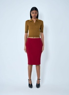 Saint Laurent Pencil Skirt In Smooth Weave