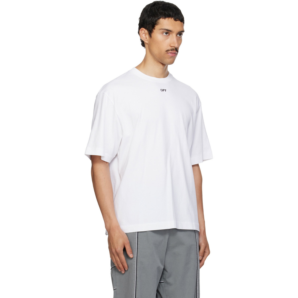 Off-White White Rubbed Paint Arrow Skate T-shirt