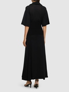 VICTORIA BECKHAM Light Cotton Blend Knit Long Dress