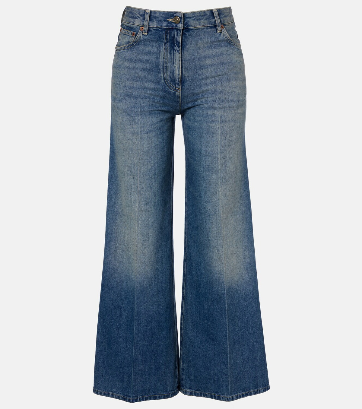 Valentino VGold wide-leg faded jeans