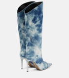 Alexandre Vauthier - Tie-dye denim knee-high boots