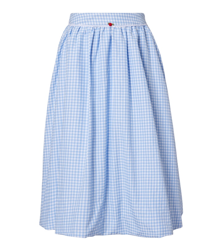 Photo: Bananhot Alba gingham cotton poplin midi skirt