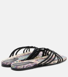 Etro Canvas-trimmed printed leather slides