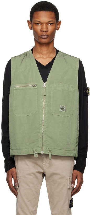 Photo: Stone Island Green Garment-Dyed Vest