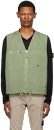 Stone Island Green Garment-Dyed Vest