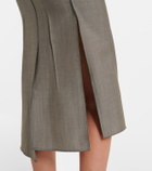 Victoria Beckham Draped wool and mohair midi skirt