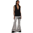 Rick Owens Black Tower Knit V Tank Top