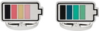 Paul Smith Silver & Multicolor Battery Cufflinks