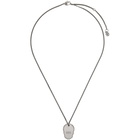 Alexander McQueen Gunmetal Skull Tag Necklace