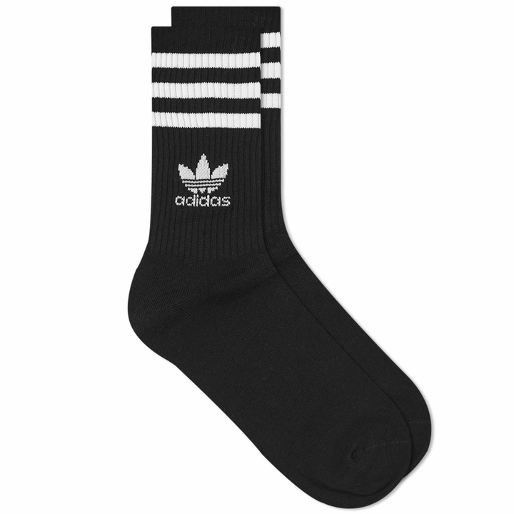 Photo: Adidas Men's Mid Cut Crew Sock in Black