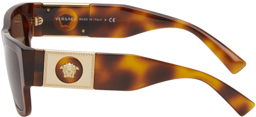 Versace Tortoiseshell Medusa Stud Sunglasses Versace