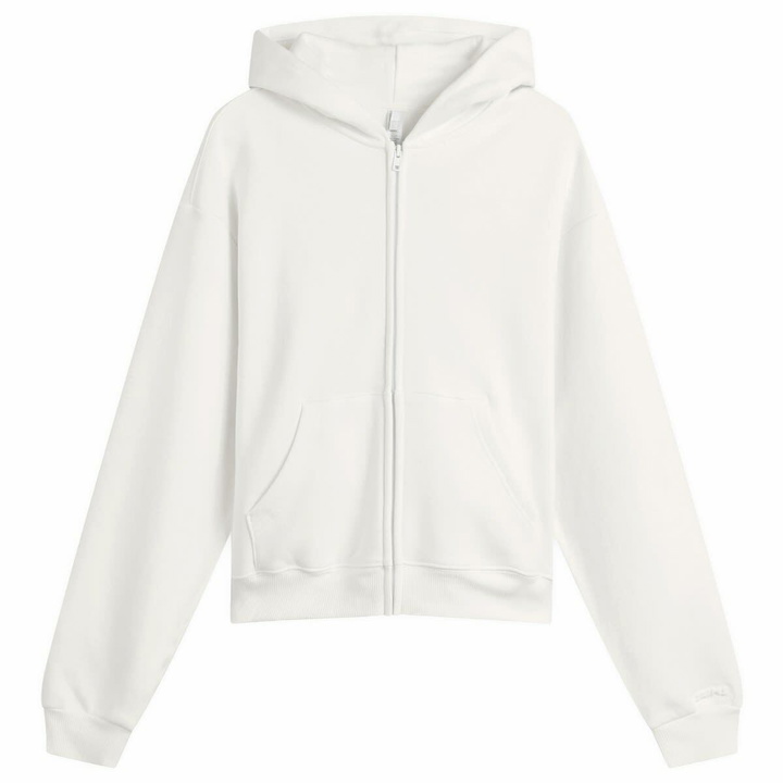 Photo: SKIMS Women's Cotton Fleece Classic Zip Up Hoodie in Marble