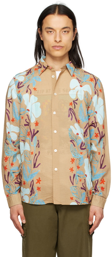 Photo: PS by Paul Smith Tan Sea Floral Shirt