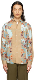 PS by Paul Smith Tan Sea Floral Shirt