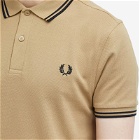 Fred Perry Men's Twin Tipped Polo Shirt in Warm Stone/Black