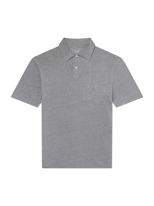 Photo: Hartford - Knitted Linen Polo Shirt - Gray