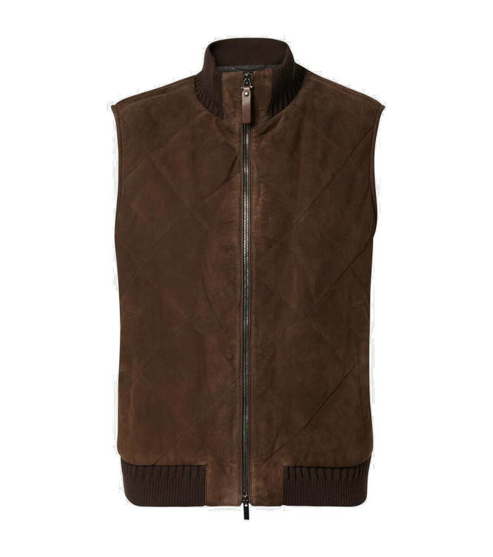 Photo: Canali Quilted suede vest