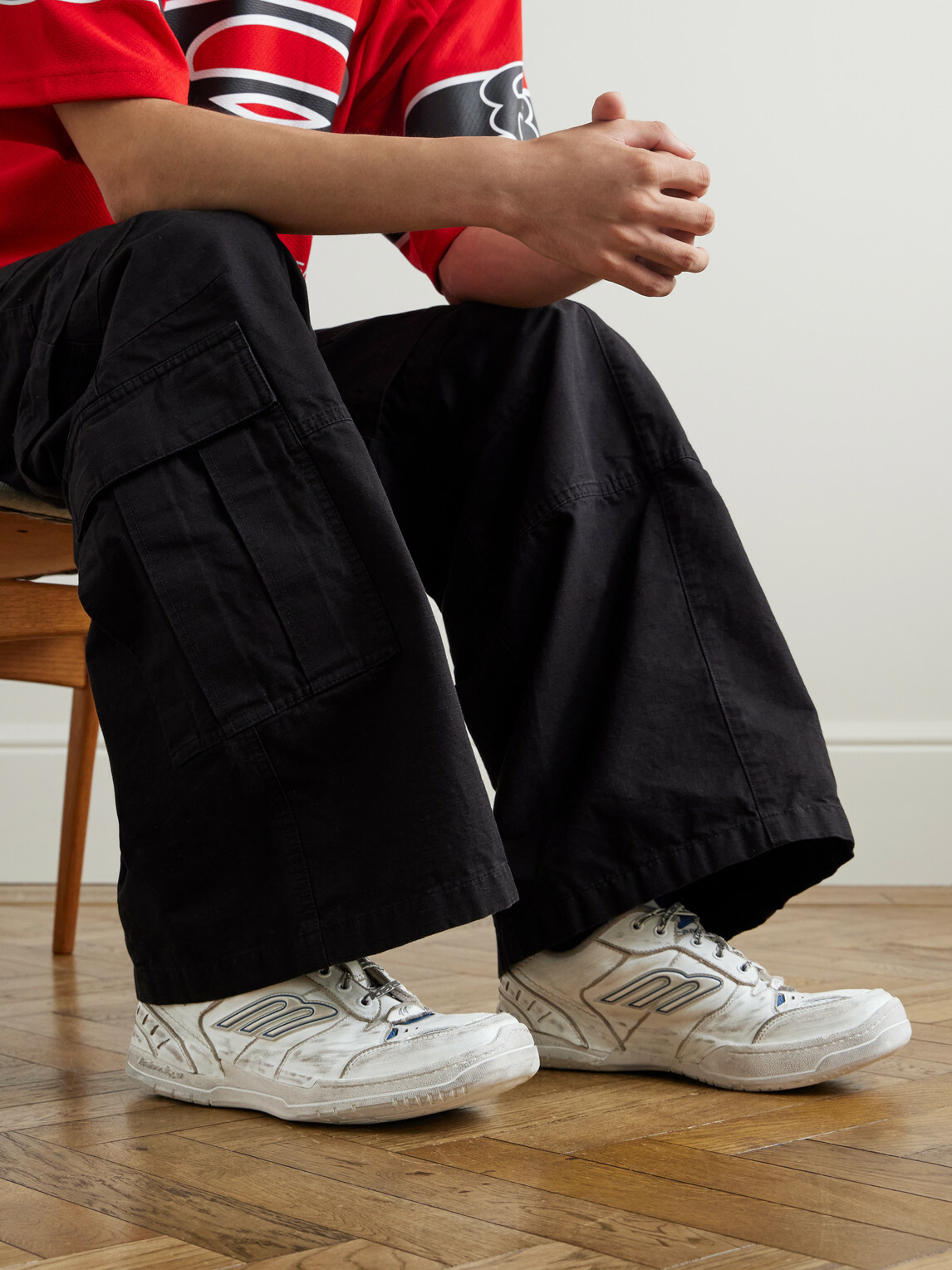 Balenciaga - Hamptons Logo-Appliquéd Distressed Leather Sneakers - White