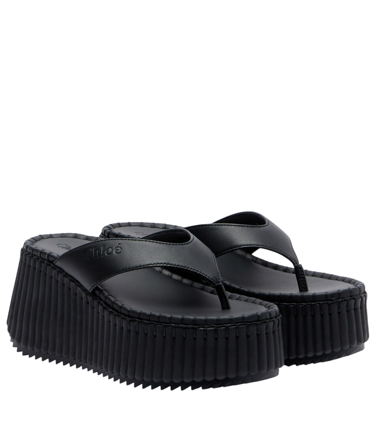 Chloé Nama 80 leather platform thong sandals Chloe