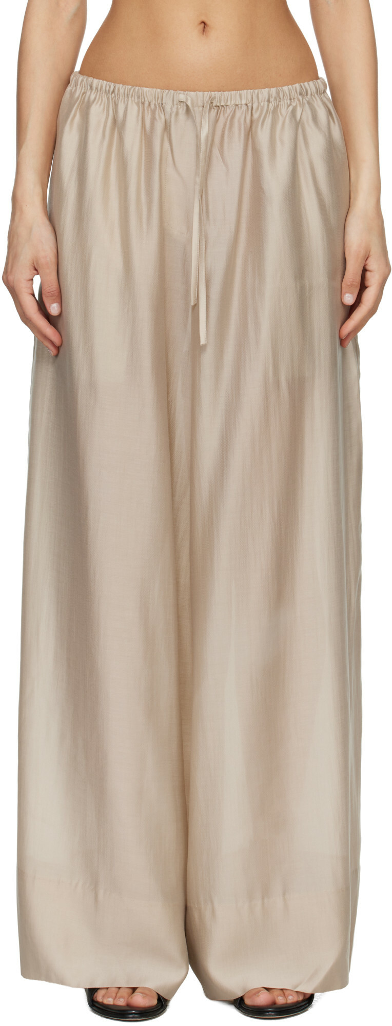 Entire Studios Beige Vento Wide Leg Trousers