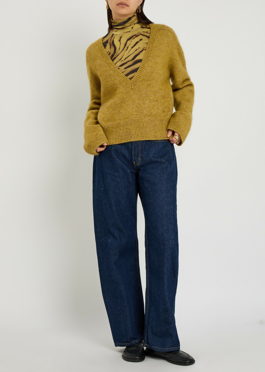 B Sides Slim Lasso Structured Barrel-leg Jeans Indigo