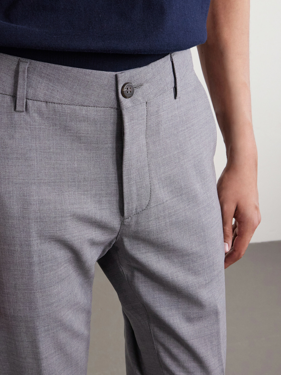 Eleventy - Slim-Fit Tapered Stretch-Wool Flannel Trousers - Gray