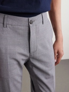 Eleventy - Slim-Fit Tapered Stretch-Wool Flannel Trousers - Gray