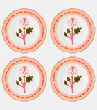 Bitossi Botanica Rosa set of 4 porcelain soup plates