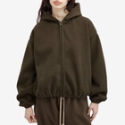 Fear of God ESSENTIALS Women's Brushed Hooded Bomber Jacket in Brown