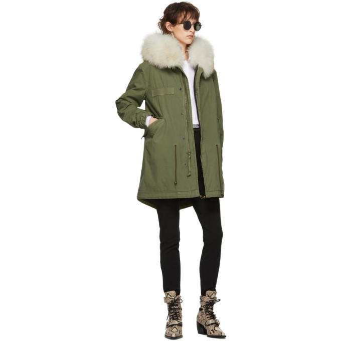 Mr and Mrs Italy Green Midi Canvas Parka