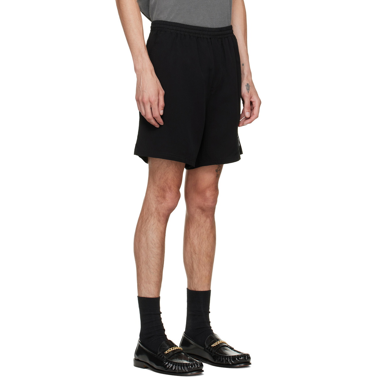Represent Black 'Love and Kisses' Shorts