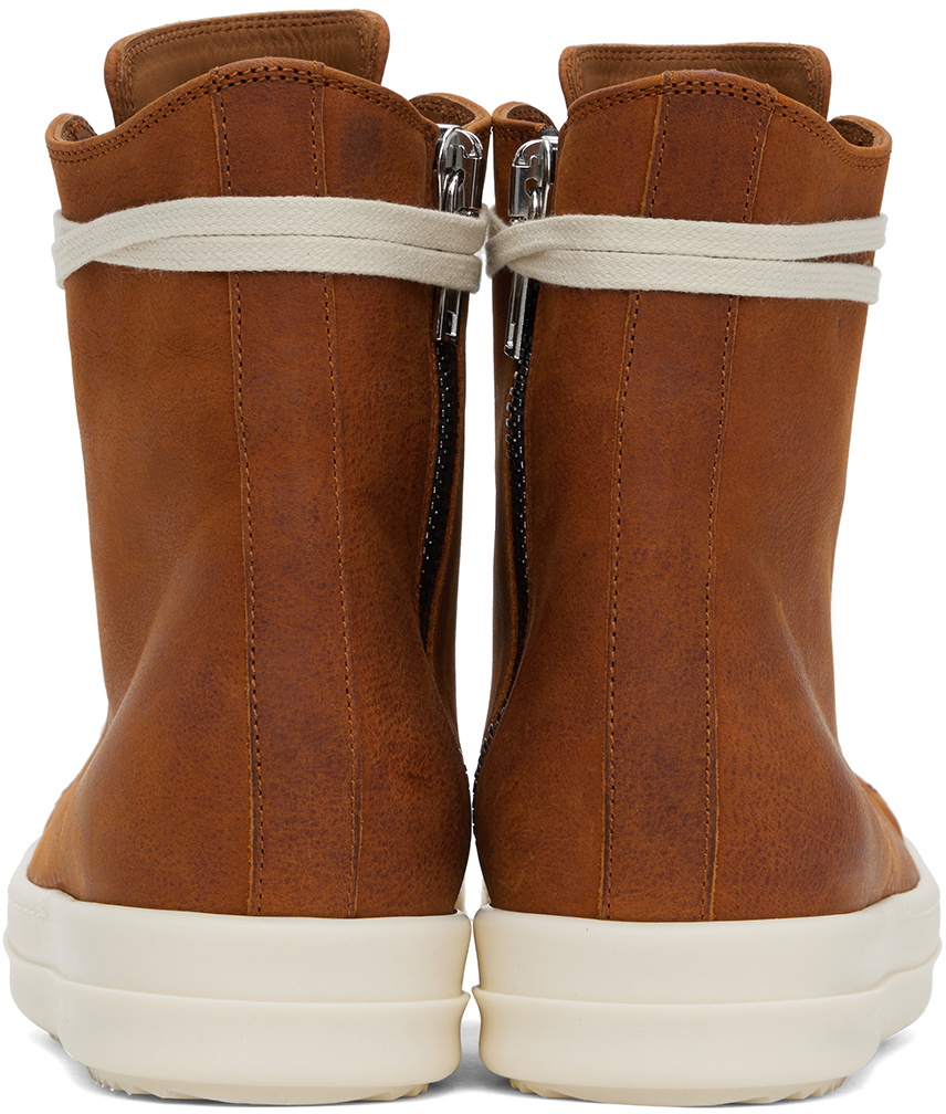 Rick Owens Orange Waxy Sneakers
