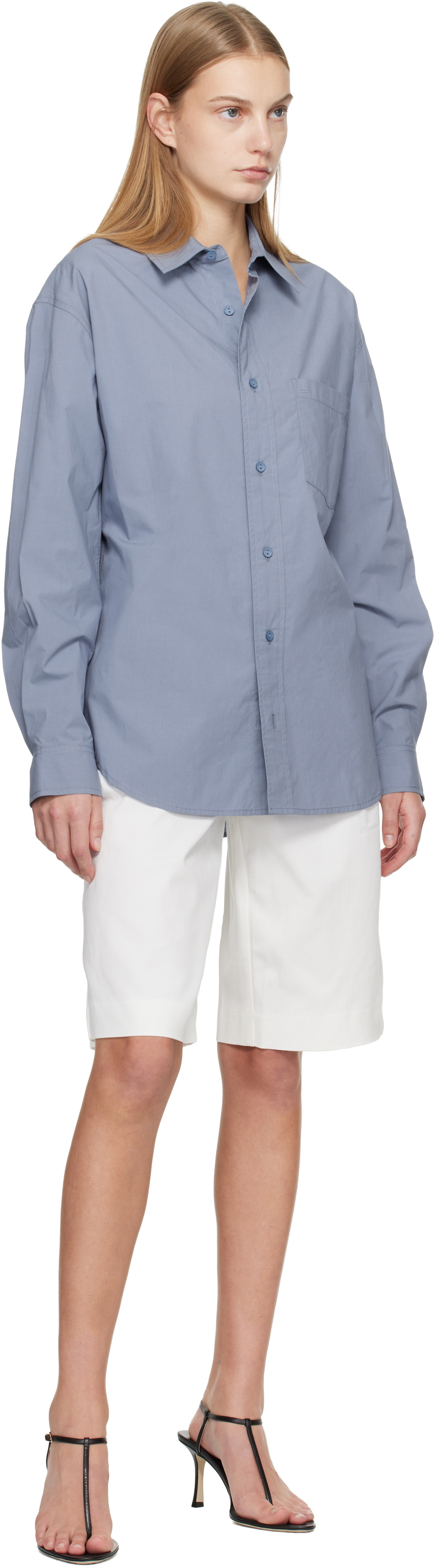 Matteau White Long Chino Shorts