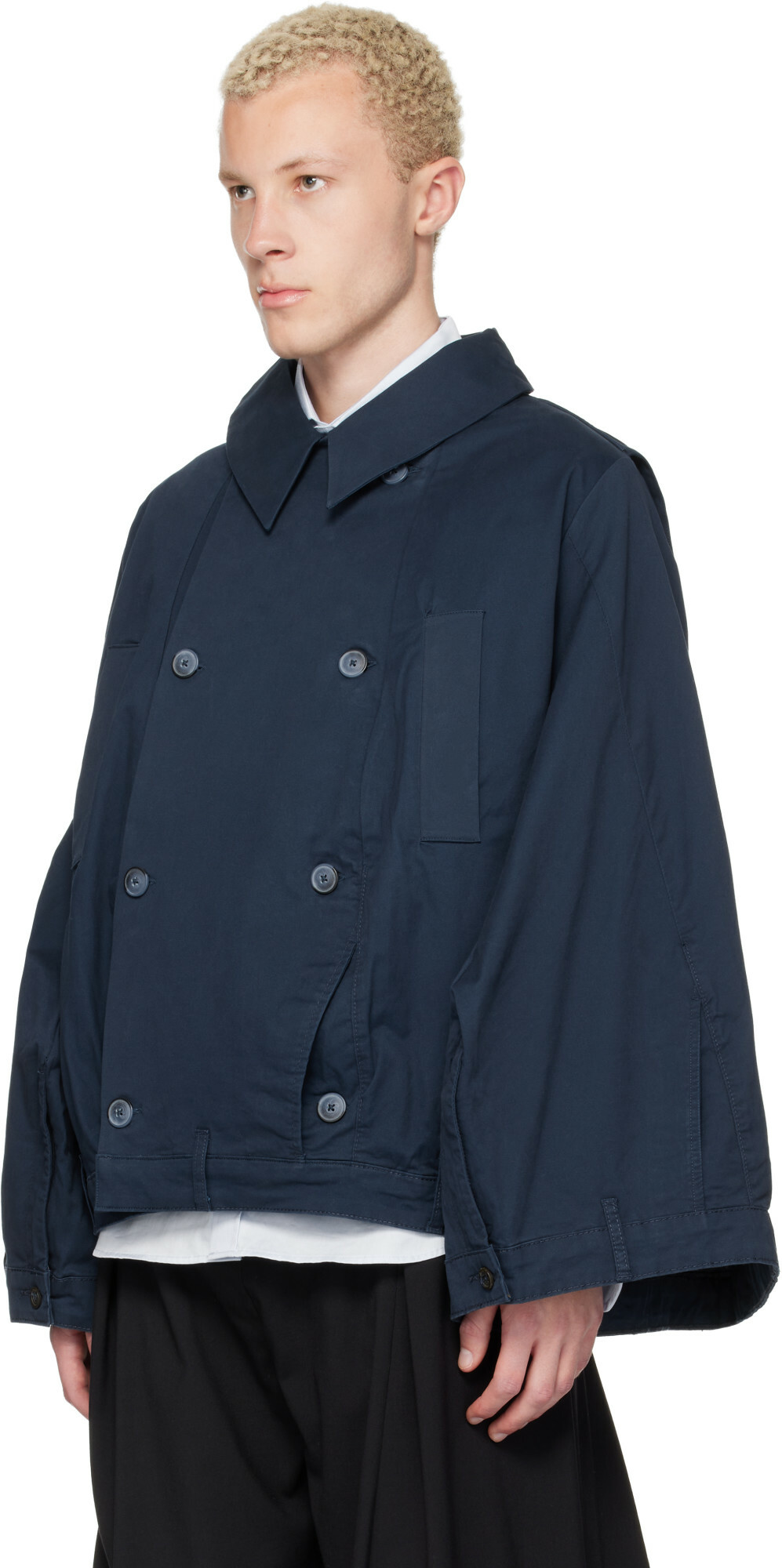 HODAKOVA Navy Double Breasted Upd Jacket
