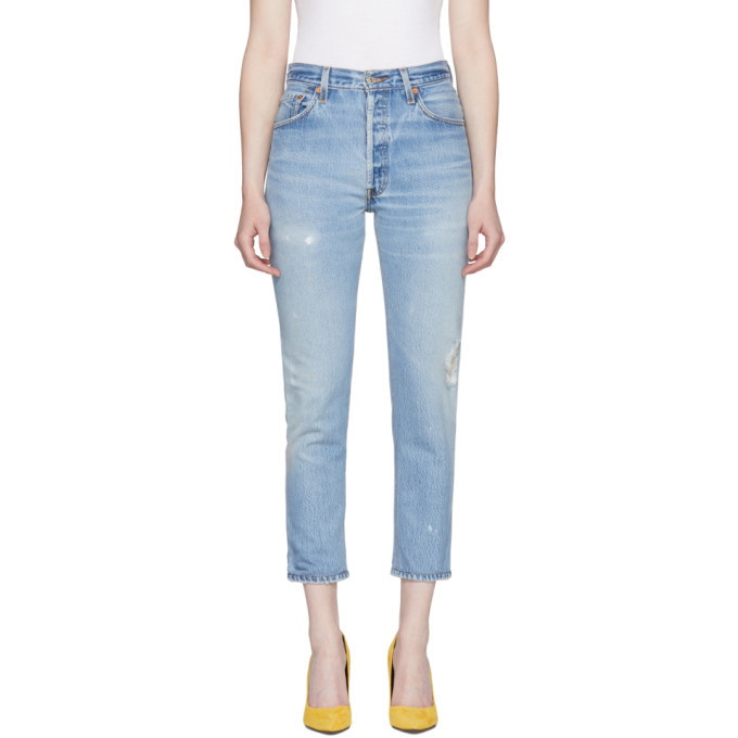 Photo: Re/Done Indigo High-Rise Ankle Crop Jeans
