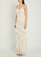Loveshackfancy Rialto Floral-print Chiffon Maxi Slip Dress Light Pink