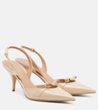 Ferragamo Bow-detail patent leather slingback pumps