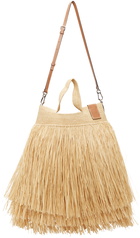 Loewe Beige Paula's Ibiza Fringed Slit Tote