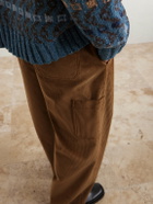 LOEWE - Straight-Leg Cotton-Corduroy Trousers - Brown