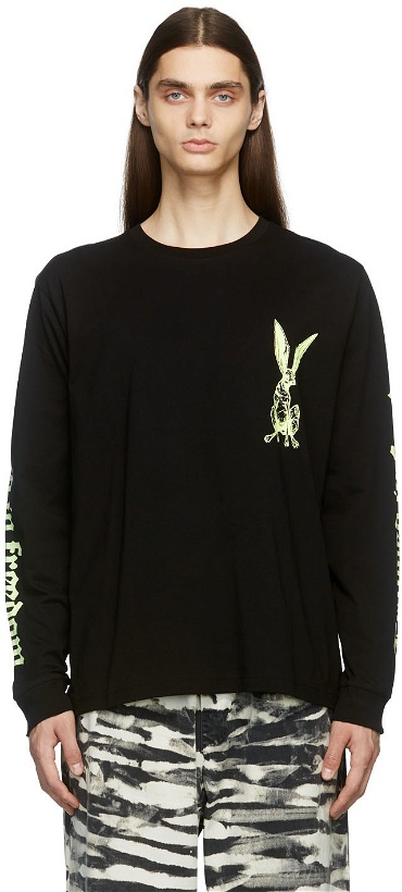 Photo: Vyner Articles Black Rabbit Print Long Sleeve T-Shirt