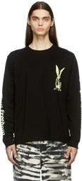 Vyner Articles Black Rabbit Print Long Sleeve T-Shirt