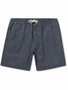 Mr P. - Straight-Leg Chambray Drawstring Shorts - Blue