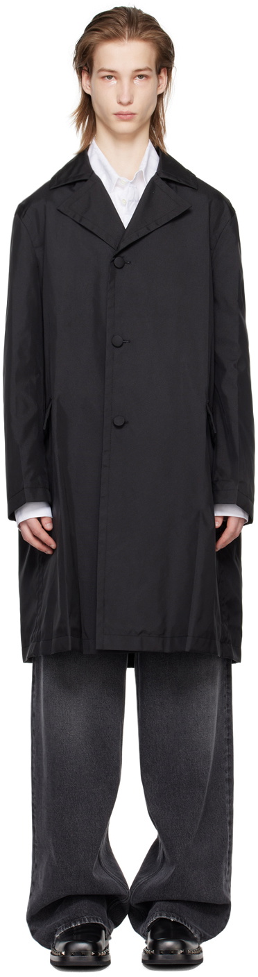 Photo: Valentino Black Notched Lapel Coat